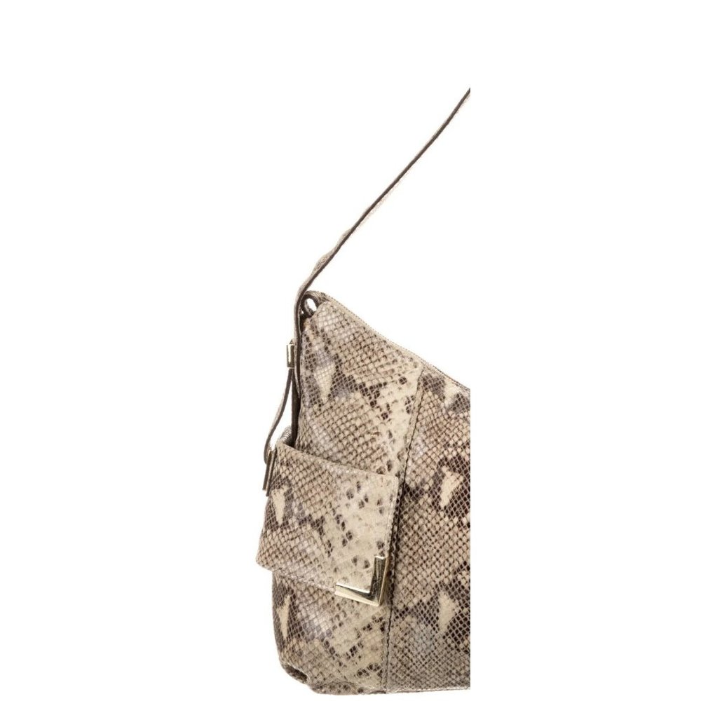 Michael Kors Beverly Python Cream/Black Embossed … - image 6